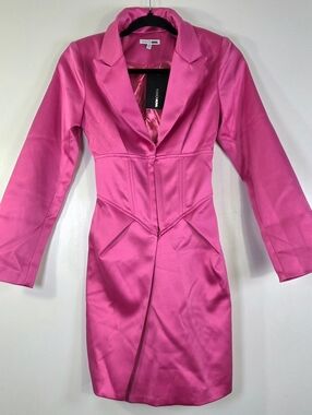 NWT FASHION NOVA SELF REFLECTION SATIN BLAZER MINI DRESS.